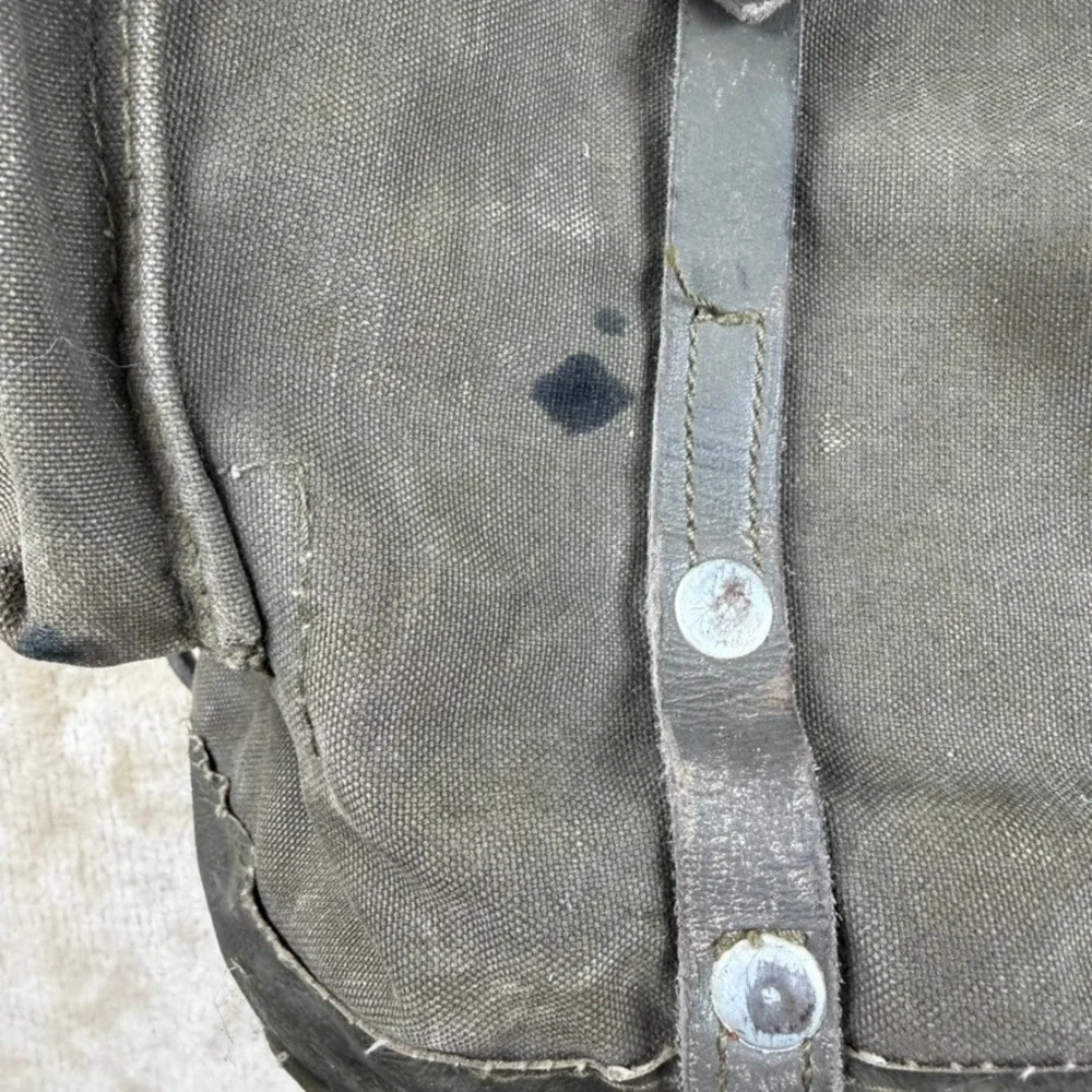 Vintage West German Military Mountain Rucksack Canvas Backpack Olive Drab 1981